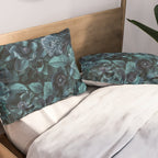 Lush Moody Flowers Baroque Teal Grandeur Pillow Sham Gallery Image 2