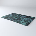 Lush Moody Flowers Baroque Teal Grandeur Rug Gallery Image 3