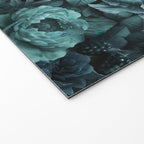 Lush Moody Flowers Baroque Teal Grandeur Welcome Mat Gallery Image 2