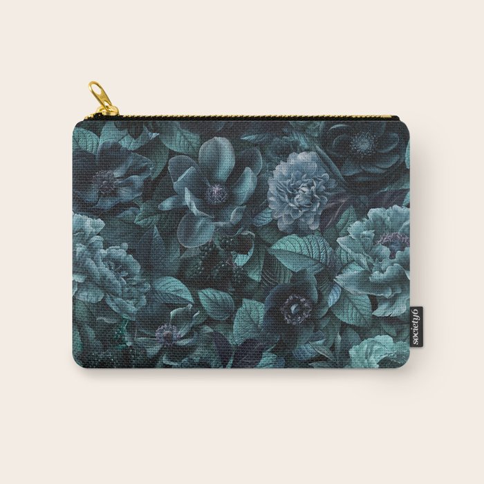 Lush Moody Flowers Baroque Teal Grandeur Carry All Pouch Gallery Image 1