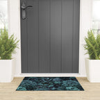 Lush Moody Flowers Baroque Teal Grandeur Welcome Mat Gallery Image 3
