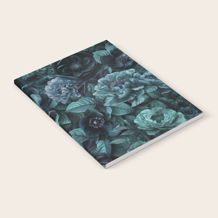 Lush Moody Flowers Baroque Teal Grandeur Notebook Gallery Image 2
