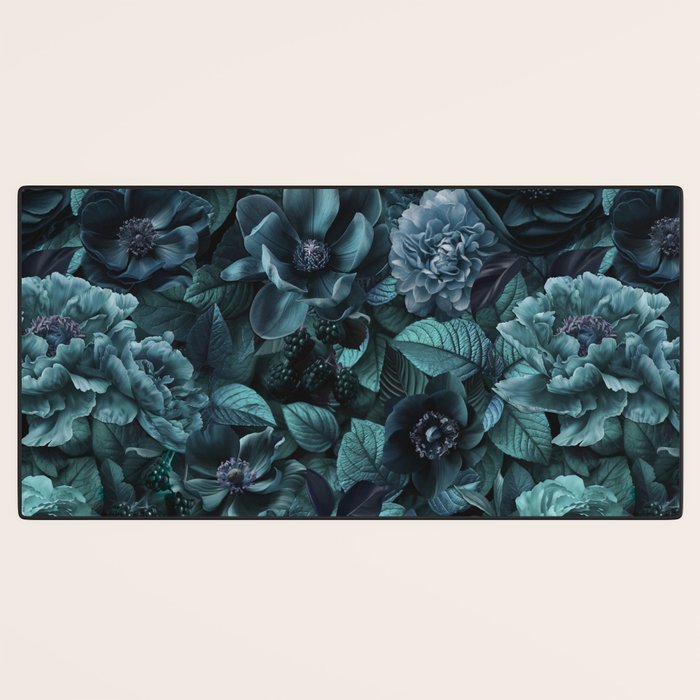 Lush Moody Flowers Baroque Teal Grandeur Desk Mat Gallery Image 3