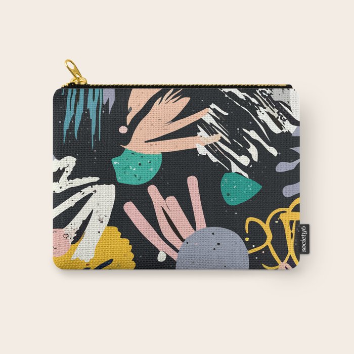 Space Odyssey, Abstract Voyage Journey Travel, Shapes Doodles Drawing Eclectic , Contemporary Planets Rocket Bohemian Carry All Pouch Gallery Image 1