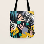 Space Odyssey, Abstract Voyage Journey Travel, Shapes Doodles Drawing Eclectic , Contemporary Planets Rocket Bohemian Tote Bag Gallery Image 1