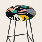 Space Odyssey, Abstract Voyage Journey Travel, Shapes Doodles Drawing Eclectic , Contemporary Planets Rocket Bohemian Stool Gallery Image 2