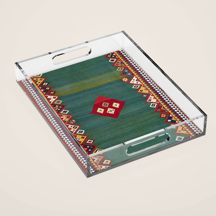 Qashqaâi Fars Southwest Persian Kilim Print Acrylic Tray Gallery Image 1