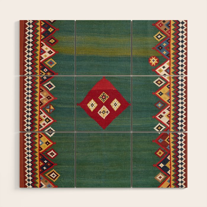 Qashqaâi Fars Southwest Persian Kilim Print Wood Wall Art Gallery Image 1