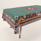 Qashqaâi Fars Southwest Persian Kilim Print Tablecloth Gallery Image 1