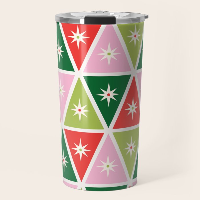 Retro Christmas Triangles Travel Mug Gallery Image 1
