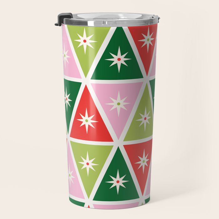 Retro Christmas Triangles Travel Mug Gallery Image 3