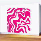 Retro Liquid Swirl Abstract Pattern in Bright Hot Pink Wall Mural Gallery Image 2