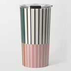 Color Block Line Abstract V Colorful Retro Travel Mug Gallery Image 1