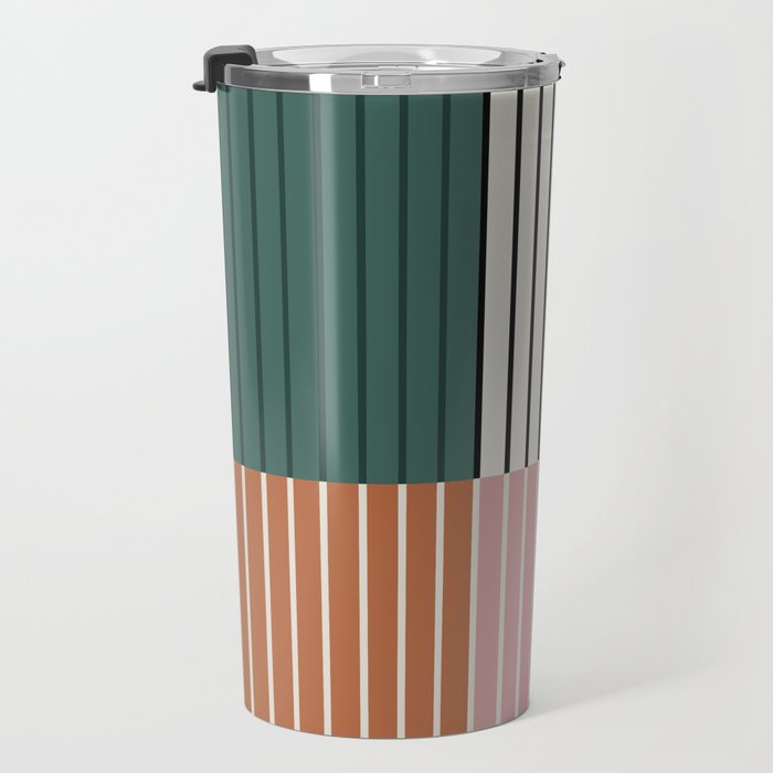 Color Block Line Abstract V Colorful Retro Travel Mug Gallery Image 3