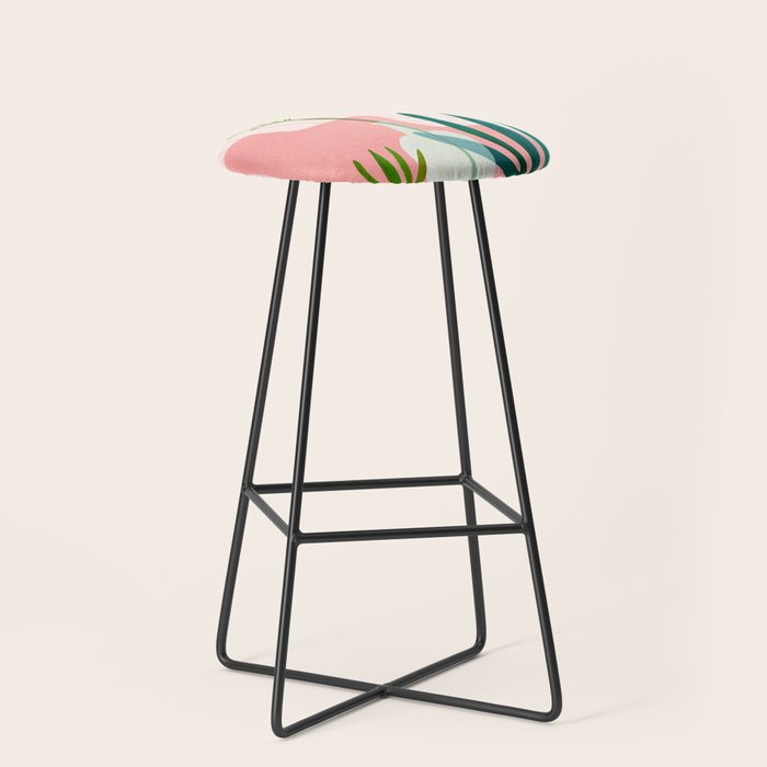 Pink Desert Abstract Landscape Stool Gallery Image 1