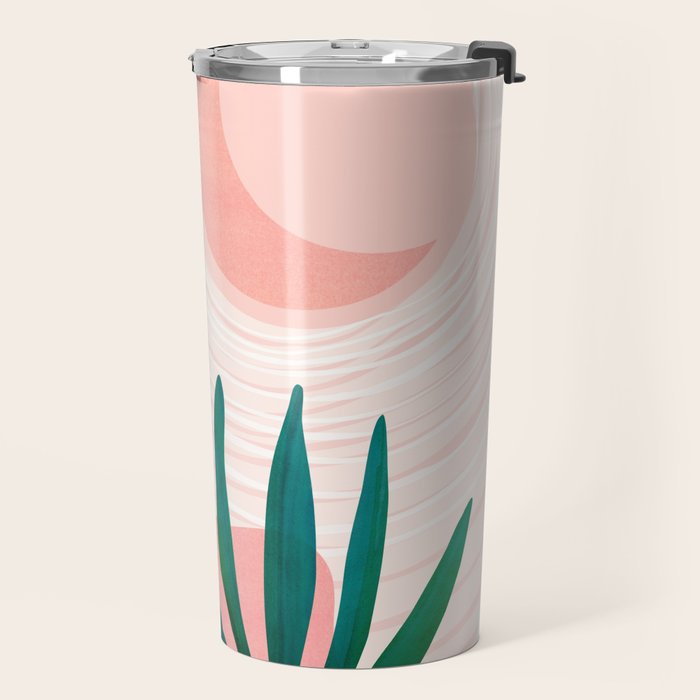 Pink Desert Abstract Landscape Travel Mug Gallery Image 2