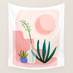 Pink Desert Abstract Landscape Wall Tapestry Gallery Image 4
