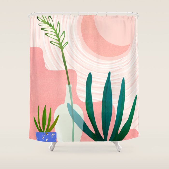 Pink Desert Abstract Landscape Shower Curtain Gallery Image 1