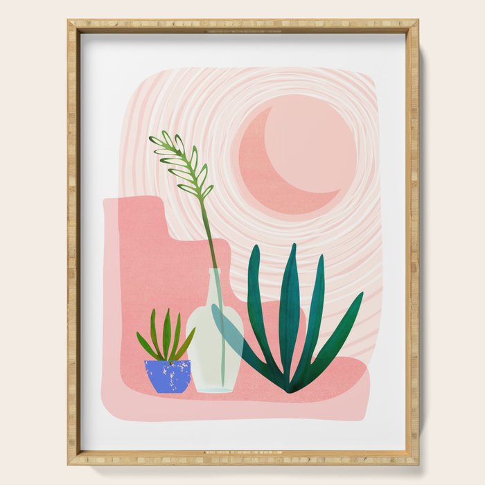 Pink Desert Abstract Landscape Serving Tray Gallery Image 1
