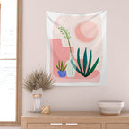 Pink Desert Abstract Landscape Wall Tapestry Gallery Image 2