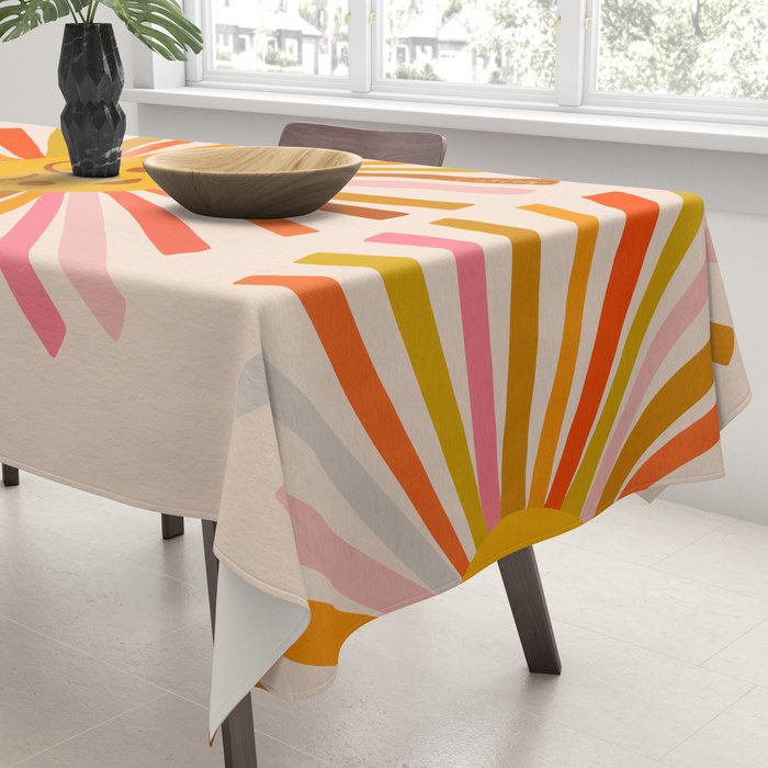 Sunshine - Retro Ochre Palette Tablecloth Gallery Image 3