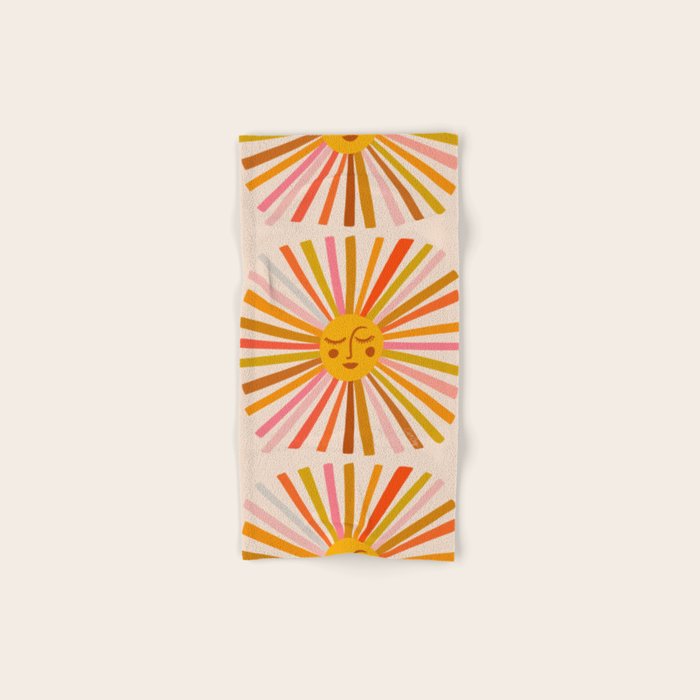Sunshine - Retro Ochre Palette Bath Towel Gallery Image 1