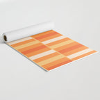 Long Blocks Retro Geometric Check Pattern in Tangerine Medium Orange Tones Yoga Mat Gallery Image 2