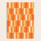 Long Blocks Retro Geometric Check Pattern in Tangerine Medium Orange Tones Poster Gallery Image 4