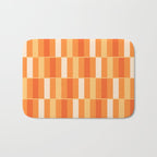 Long Blocks Retro Geometric Check Pattern in Tangerine Medium Orange Tones Bath Mat Gallery Image 1
