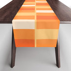 Long Blocks Retro Geometric Check Pattern in Tangerine Medium Orange Tones Table Runner Gallery Image 1
