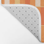 Long Blocks Retro Geometric Check Pattern in Tangerine Medium Orange Tones Bath Mat Gallery Image 2