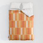 Long Blocks Retro Geometric Check Pattern in Tangerine Medium Orange Tones Comforter Gallery Image 6