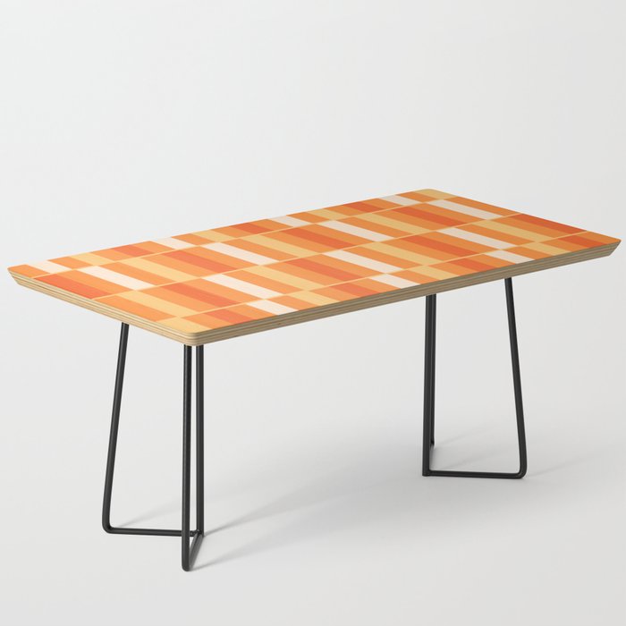 Long Blocks Retro Geometric Check Pattern in Tangerine Medium Orange Tones Coffee Table Gallery Image 1