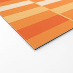 Long Blocks Retro Geometric Check Pattern in Tangerine Medium Orange Tones Welcome Mat Gallery Image 2