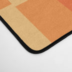Long Blocks Retro Geometric Check Pattern in Tangerine Medium Orange Tones Desk Mat Gallery Image 4