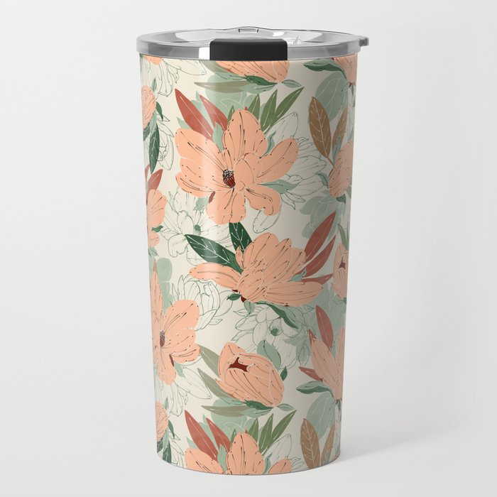 Big floral blossoms MF-24 Travel Mug Gallery Image 1