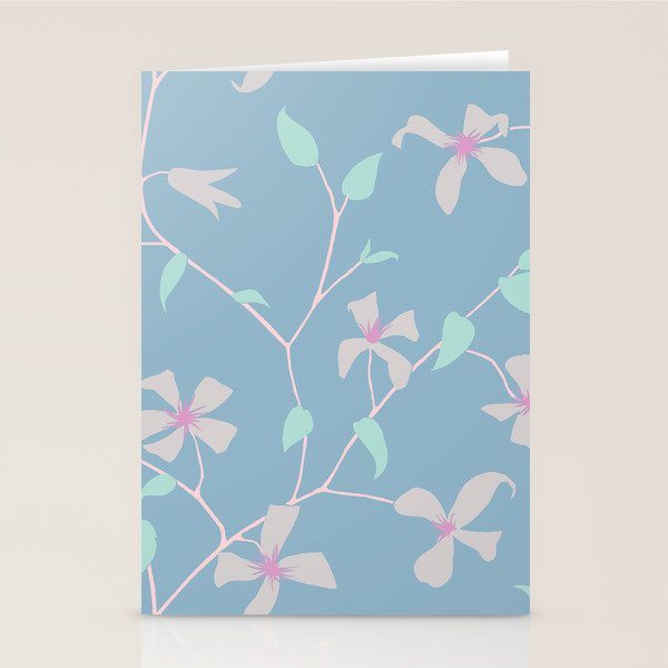 Floral Clematis Vine - Cool Summer Stationery Card Gallery Image 2