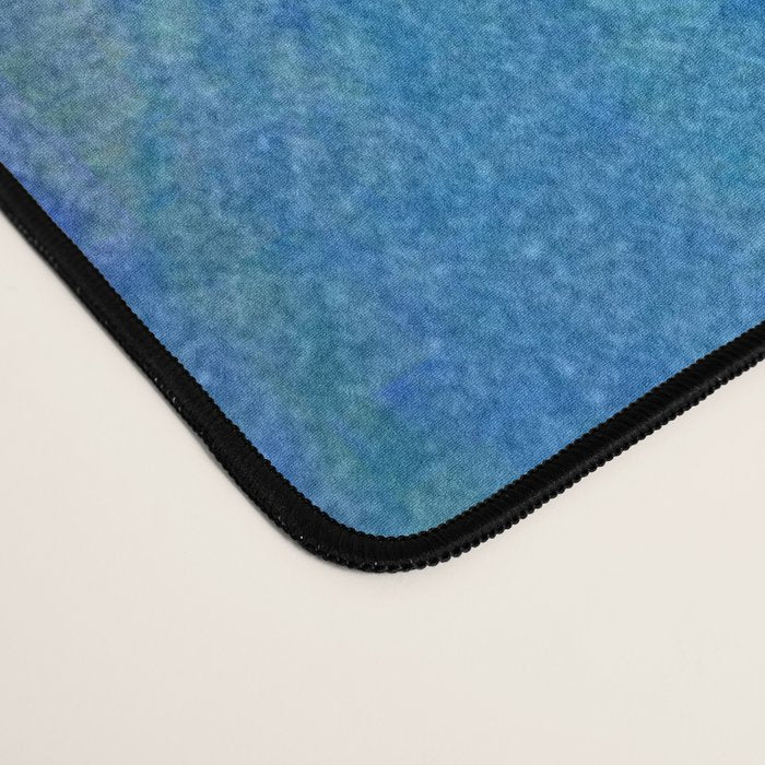 Hand painted abstract blue green watercolor brushstrokes Desk Mat Gallery Image 4