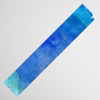 Hand painted abstract blue green watercolor brushstrokes Table Runner Gallery Image 3