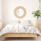 Minimal Line Art Girl with Sunflowers Duvet Cover Gallery Image 3