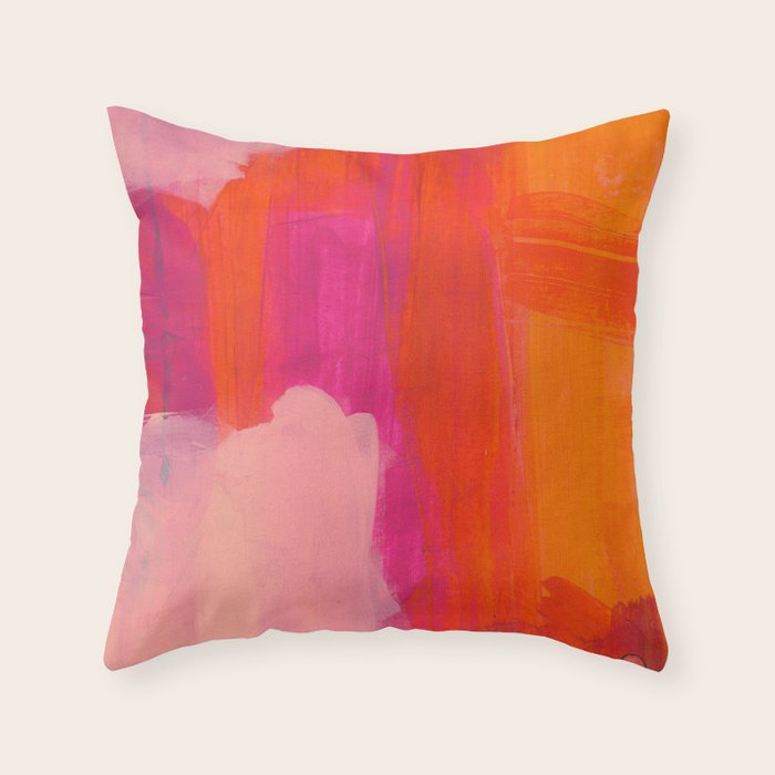 Colors of Love - colorful bright acrylic abstract painting Throw Pillow Gallery Image 6
