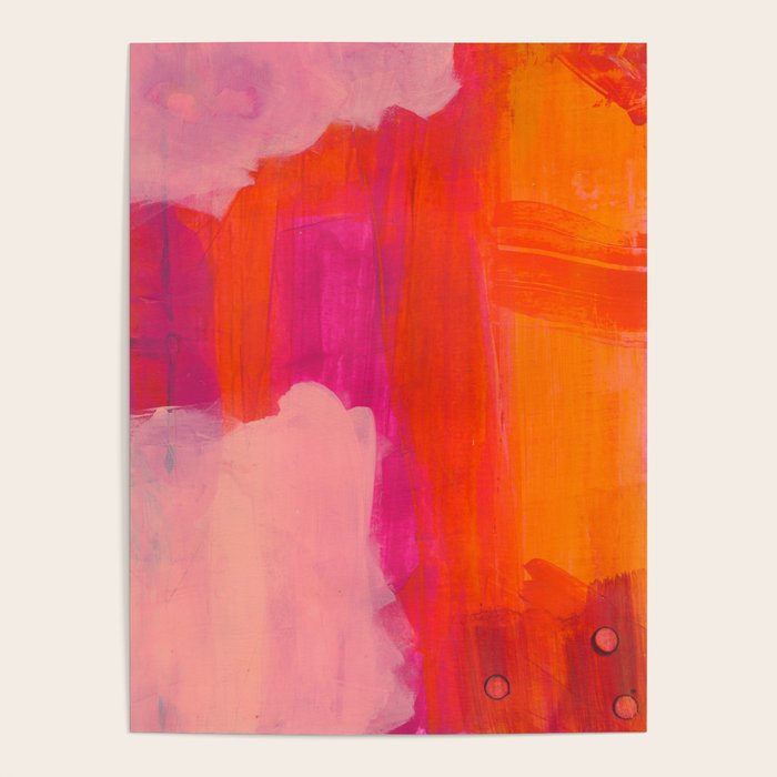 Colors of Love - colorful bright acrylic abstract painting Poster Gallery Image 1