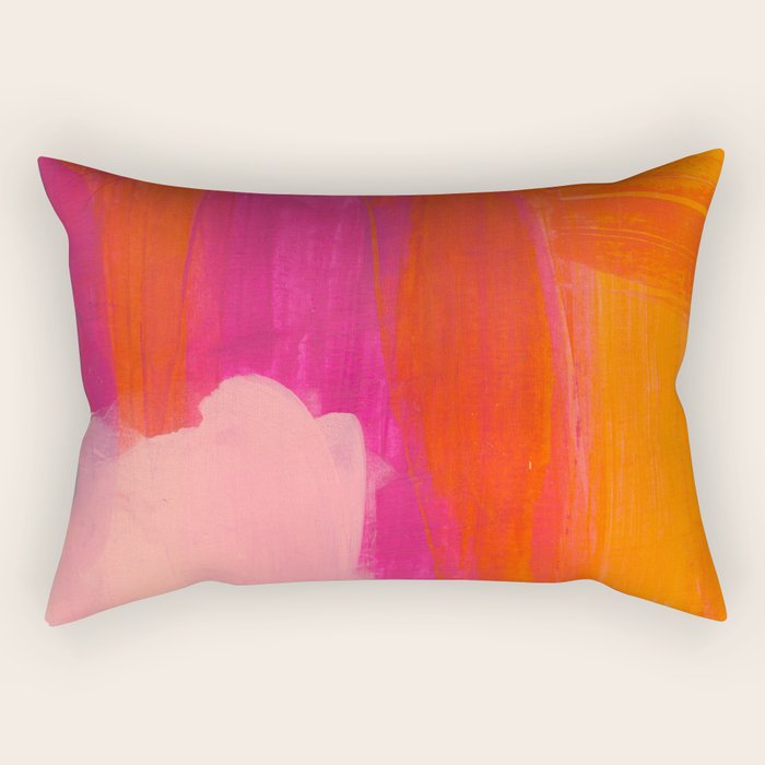 Colors of Love - colorful bright acrylic abstract painting Rectangular Pillow Gallery Image 1