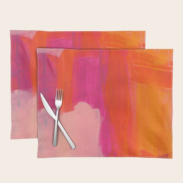 Colors of Love - colorful bright acrylic abstract painting Placemat Gallery Image 1