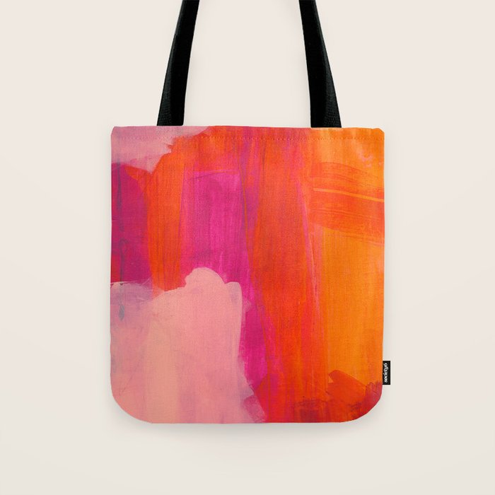 Colors of Love - colorful bright acrylic abstract painting Tote Bag Gallery Image 1
