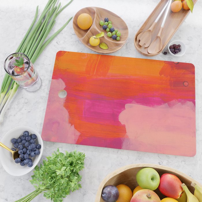 Colors of Love - colorful bright acrylic abstract painting Cutting Board Gallery Image 2