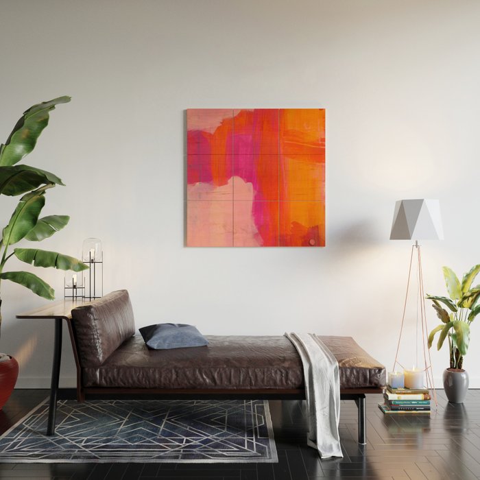 Colors of Love - colorful bright acrylic abstract painting Wood Wall Art Gallery Image 2