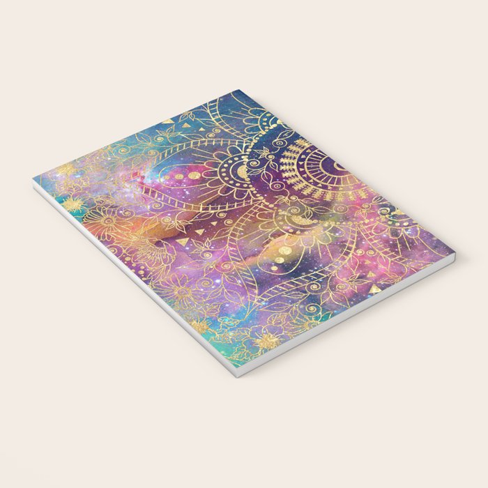 Gold watercolor and nebula mandala Notebook Gallery Image 3