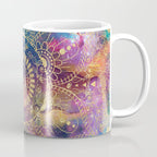 Gold watercolor and nebula mandala Coffee Mug Gallery Image 1