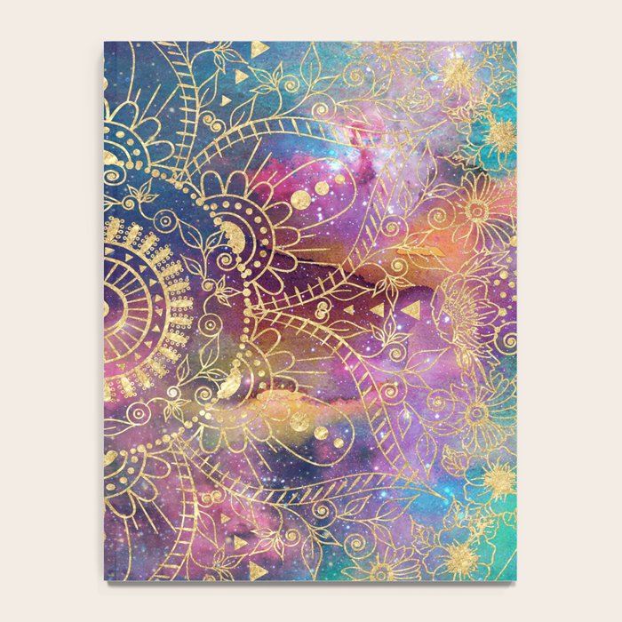 Gold watercolor and nebula mandala Notebook Gallery Image 4